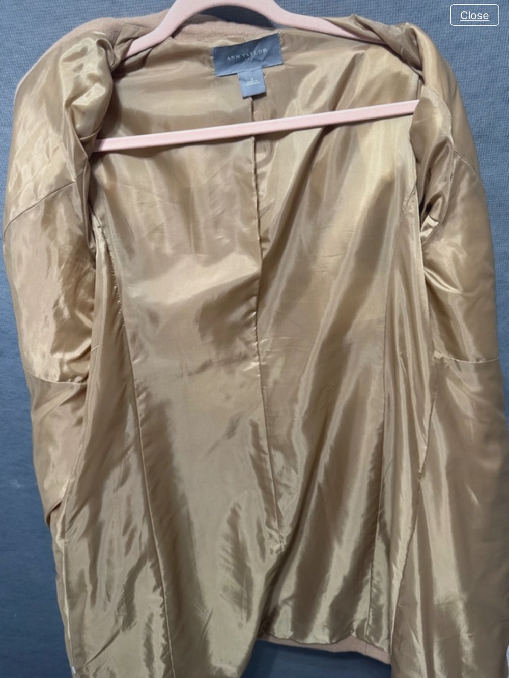 Ann Taylor Wool Cream Wool Blend Single-Breasted Coat 12 - Picture 4 of 4